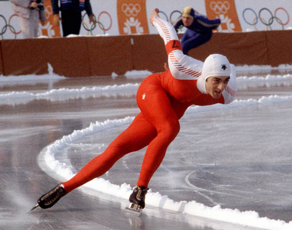 Canada's Gaetan Boucher participates in a speed skating event at the 1984 Winter Olympics in Sarajevo. (CP PHOTO/COA/O. Bierwagon)