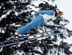 Canada's Ron Richards participates in the ski jumping event at the 1984 Winter Olympics in Sarajevo. (CP PHOTO/COA/J. Merrithew)