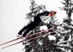 Canada's David Brown participates in the ski jumping event at the 1984 Winter Olympics in Sarajevo. (CP PHOTO/COA/J. Merrithew)