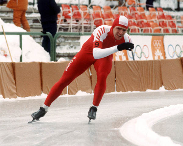 Canada's Jean Pichette participates in a speed skating event at the 1984 Winter Olympics in Sarajevo. (CP PHOTO/COA/O. Bierwagon)