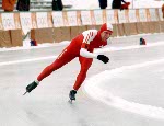 Canada's Jean Pichette participates in the speedskating event at the 1988 Winter Olympics in Calgary. (CP PHOTO/COA/T. Grant)