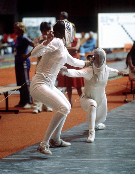 Canada's Chantal Payer competes in the fencing event at the 1976 Olympic games in Montreal. (CP PHOTO/ COA/ BB)