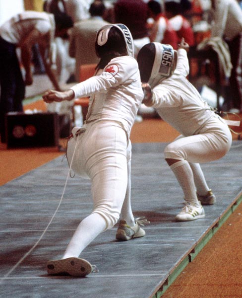 Canada's Chantal Payer competes in the fencing event at the 1976 Olympic games in Montreal. (CP PHOTO/ COA/ BB)