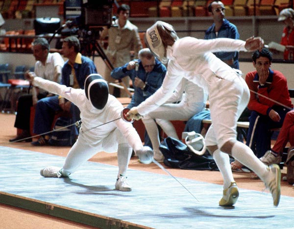 Canada's Geza Tatrallyay competes in the fencing event at the 1976 Olympic games in Montreal. (CP PHOTO/ COA/ BB)