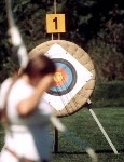 Canada's Wanda Allan competes in the archery event at the 1976 Olympic Games in Montreal. (CP Photo/ COA/Ted Grant)