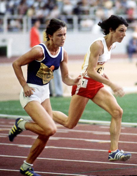 Canada's Patty Loverock (right) competes in an athletics event at the 1976 Olympic games in Montreal. (CP PHOTO/ COA/RW)