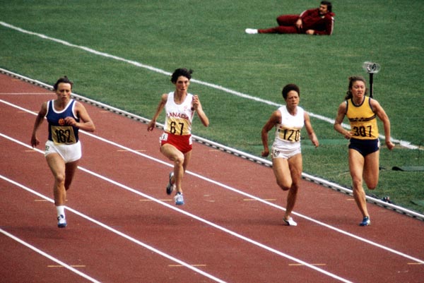 Canada's Patty Loverock (second from left) competes in an athletics event at the 1976 Olympic games in Montreal. (CP PHOTO/ COA/RW)