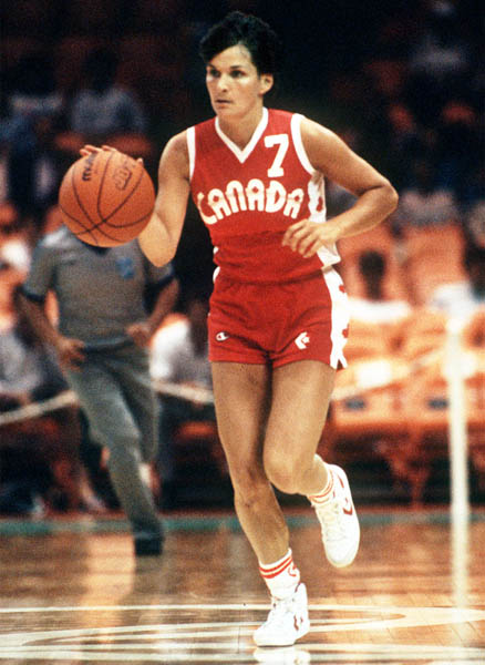 Canada's Debbie Huband runs during women's basketball action at the 1984 Olympic Games in Los Angeles. (CP PHOTO/COA/JM)
