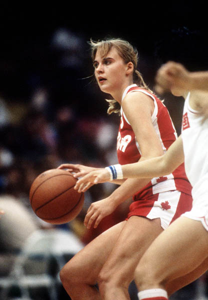 Canada's Misty Thomas participates in women's basketball action at the 1984 Olympic Games in Los Angeles. (CP PHOTO/COA/JM)