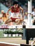 Canada's Greg Duhaime (117) competes in teh 3000m steeplechase event at the 1984 Olympic games in Los Angeles. (CP PHOTO/ COA/JM)