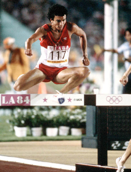 Canada's Greg Duhaime competes in the 3000m steeplechase event at the 1984 Olympic games in Los Angeles. (CP PHOTO/ COA/JM)