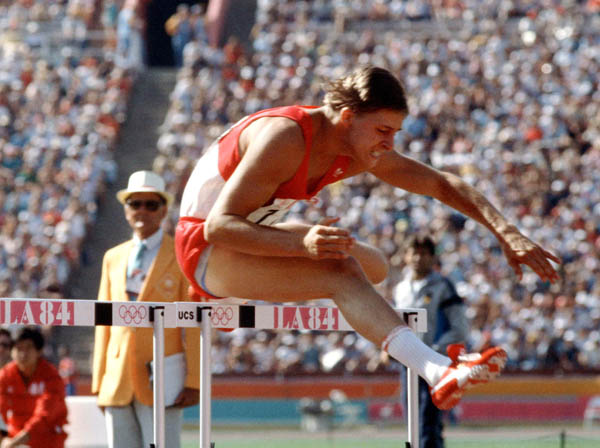 Canada's Jeff Glass competes in an athletics event at the 1984 Olympic games in Los Angeles. (CP PHOTO/ COA/JM)