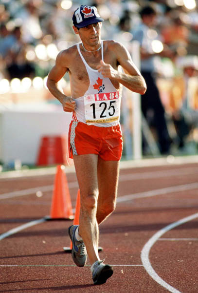 Canada's Marcel Jobin competes in an athletics event at the 1984 Olympic games in Los Angeles. (CP PHOTO/ COA/JM)