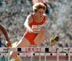 Canada's Sue Kameli competing in an athletics event at the 1984 Olympic games in Los Angeles. (CP PHOTO/ COA/JM)