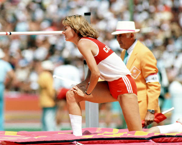 Canada's Brigitte Reid competes in the high jump at the 1984 Olympic games in Los Angeles. (CP PHOTO/ COA/JM)