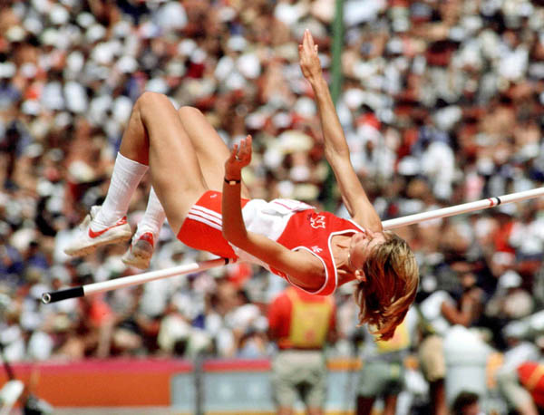 Canada's Brigitte Reid competes in the high jump at the 1984 Olympic games in Los Angeles. (CP PHOTO/ COA/JM)