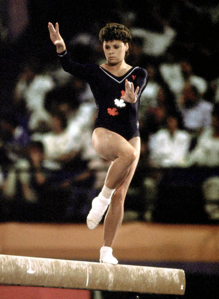 Canada's Kelly Brown competes in a gymnastics event at the 1984 Olympic games in Los Angeles. (CP PHOTO/ COA/ Crombie McNeil)