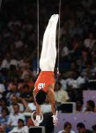 Canada's Daniel Gaudet competes in a gymnastics event at the 1984 Olympic games in Los Angeles. (CP PHOTO/ COA/ Crombie McNeil)