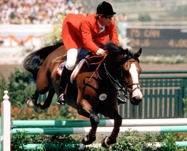 Canada's Hugh Graham riding Abraxas in an equestrian event at the 1984 Olympic games in Los Angeles. (CP PHOTO/ COA/Tim O'lett)