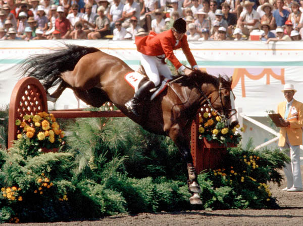 Canada's Hugh Graham rides Abraxas in the equestrian event at the 1984 Olympic games in Los Angeles. (CP PHOTO/ COA/Tim O'lett)