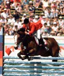 Canada's Hugh Graham riding Abraxas in an equestrian event at the 1984 Olympic games in Los Angeles. (CP PHOTO/ COA/Tim O'lett)