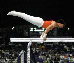 Canada's Warren Long competes in a gymnastics event at the 1984 Olympic games in Los Angeles. (CP PHOTO/ COA/ Tim O'lett)