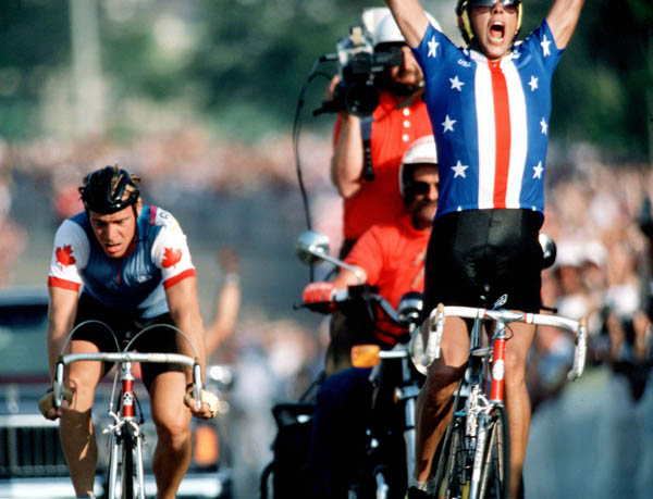 Canada's Steve Bauer competes in the cycling event at the 1984 Summer Olympics in Los Angeles. (CP PHOTO/ COA/ J Merrithew)
