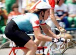 Canada's Genevieve Robic Brunet competes in a road cycling event at the 1984 Summer Olympics in Los Angeles. (CP PHOTO/ COA/ J Merrithew)