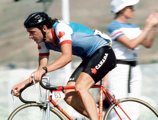 Canada's Louis Garneau competes in a road cycling event at the 1984 Summer Olympics in Los Angeles. (CP PHOTO/ COA/ J Merrithew)
