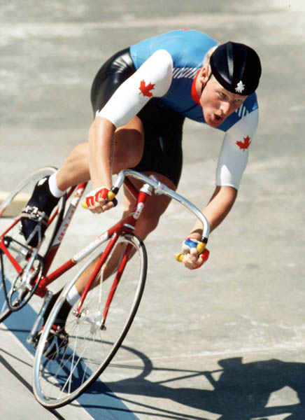 Canada's Curt Harnett competes in a track cycling event at the 1984 Summer Olympics in Los Angeles. (CP PHOTO/ COA/ J Merrithew)