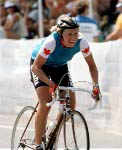 Alex Stieda du Canada participe  une preuve de cyclisme sur piste aux Jeux olympiques de Los Angeles de 1984. (Photo PC/AOC)