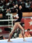 Canada's Andrea Thomas competes in a gymnastics event at the 1984 Olympic games in Los Angeles. (CP PHOTO/ COA/ Crombie McNeil)