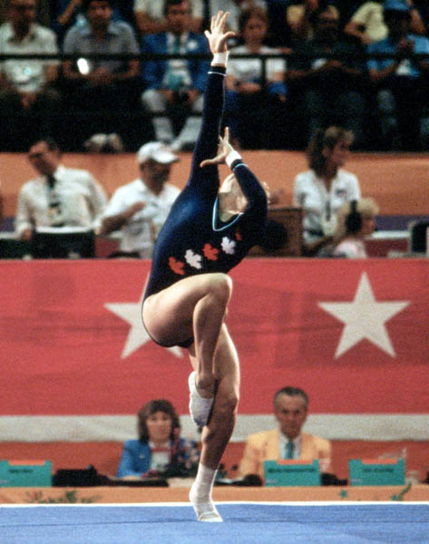 Canada's Bonnie Wittmeier competes in a gymnastics event at the 1984 Olympic games in Los Angeles. (CP PHOTO/ COA/ Crombie McNeil)