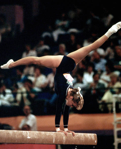 Canada's Bonnie Wittmeier competes in a gymnastics event at the 1984 Olympic games in Los Angeles. (CP PHOTO/ COA/ Crombie McNeil)
