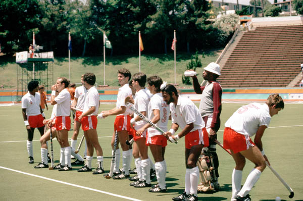 Canadian Men's Field Hockey Team at the 1984 Los Angeles Olympic Games. (CP Photo/ COA/ Ted Grant)