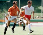 Canada's Bruce McPhearson plays field hockey at the 1984 Los Angeles Olympic Games. (CP Photo/ COA/ Ted Grant)