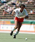 Canada's Bruce McPhearson plays field hockey at the 1984 Los Angeles Olympic Games. (CP Photo/ COA/ Ted Grant)