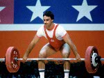 Canada's Kevin Roy competes in the weightlifting event at the 1984 Olympic games in Los Angeles. (CP PHOTO/ COA/Tim O'lett )