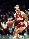 Canada's Karl Tilleman competing in the basketball event at the 1988 Olympic games in Seoul. (CP PHOTO/ COA/ S. Grant)