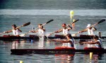 Canada's men's K-4 team competes in a kayak event at the 1984 Olympic games in Los Angeles. (CP PHOTO/ COA/ Crombie McNeil)