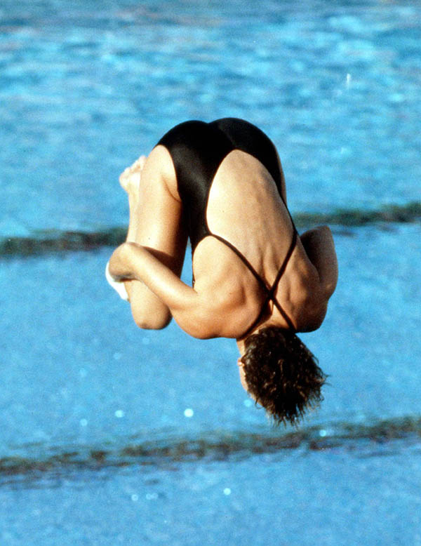 Canada's Debbie Fuller performs a dive at the 1984 Los Angeles Olympic Games. (CP Photo/ COA/ Ted Grant)