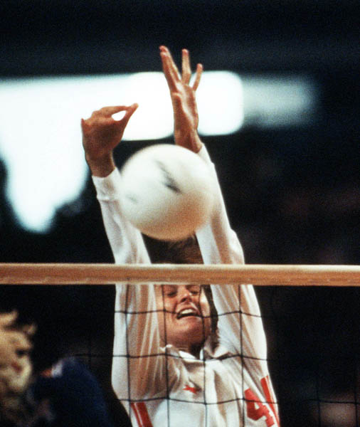 Canada's Joyce Gamborg competes in the women's volleyball event at the 1984 Los Angeles Summer Olympic Games. (CP PHOTO/COA/Scott Grant)