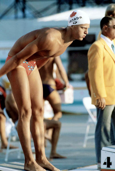 Canada's Sandy Goss competes in the swimming event at the 1984 Olympic games in Los Angeles. (CP PHOTO/ COA/Ted Grant )