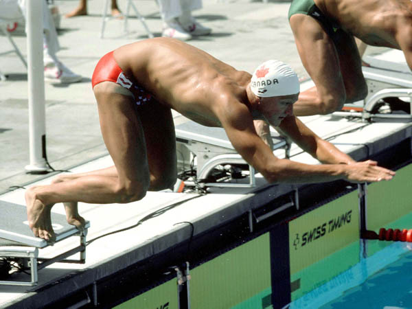 Canada's Sandy Goss competes in the swimming event at the 1984 Olympic games in Los Angeles. (CP PHOTO/ COA/Ted Grant )