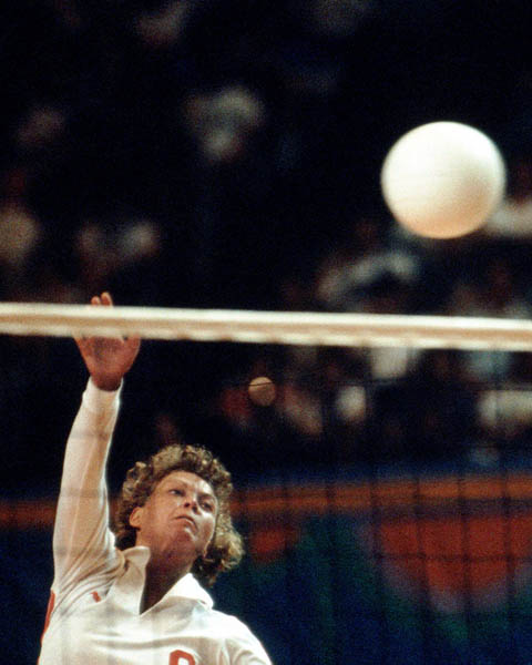 Canada's Monica Hitchcock competes in the women's volleyball event at the 1984 Los Angeles Summer Olympic Games. (CP PHOTO/COA/Scott Grant)