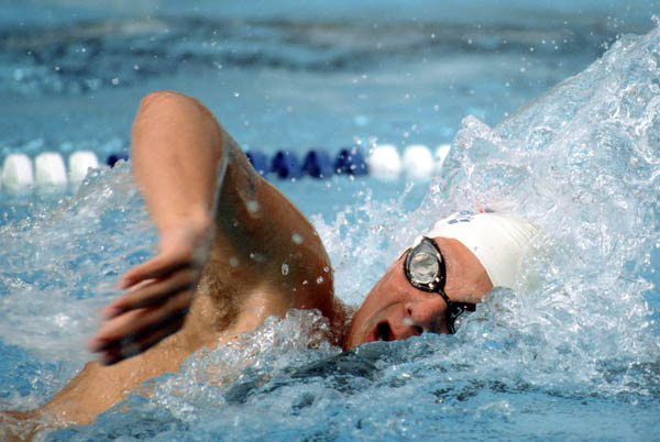 Canada's Wayne Kelly competes in the swimming event at the 1984 Olympic games in Los Angeles. (CP PHOTO/ COA/Ted Grant )