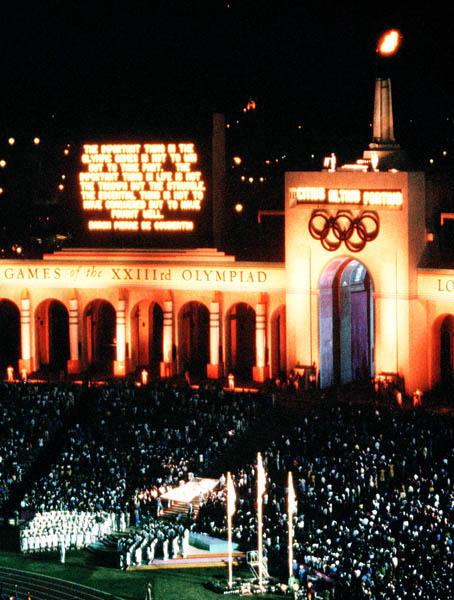 The closing ceremonies of the 1984 Olympic games in Los Angeles. (CP PHOTO/ COA/ Tim O'lett)