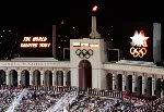 Fireworks light-up during the closing ceremonies of the 1984 Olympic games in Los Angeles. (CP PHOTO/ COA/ Tim O'lett)