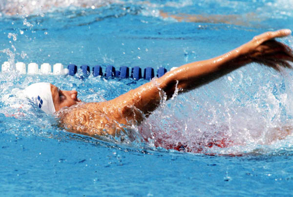 Canada's Melinda Copp competes in the swimming event at the 1984 Olympic games in Los Angeles. (CP PHOTO/ COA/Ted Grant )