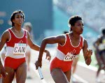 Canada's Charmaine Crooks competing in an athletics event at the 1988 Olympic games in Seoul. (CP PHOTO/ COA/ Cromby McNeil)